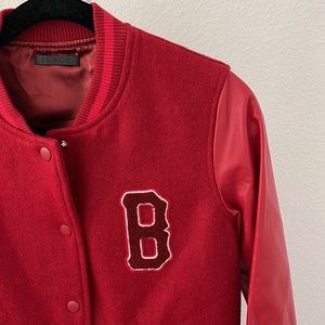 black scale women’s varsity jacket.